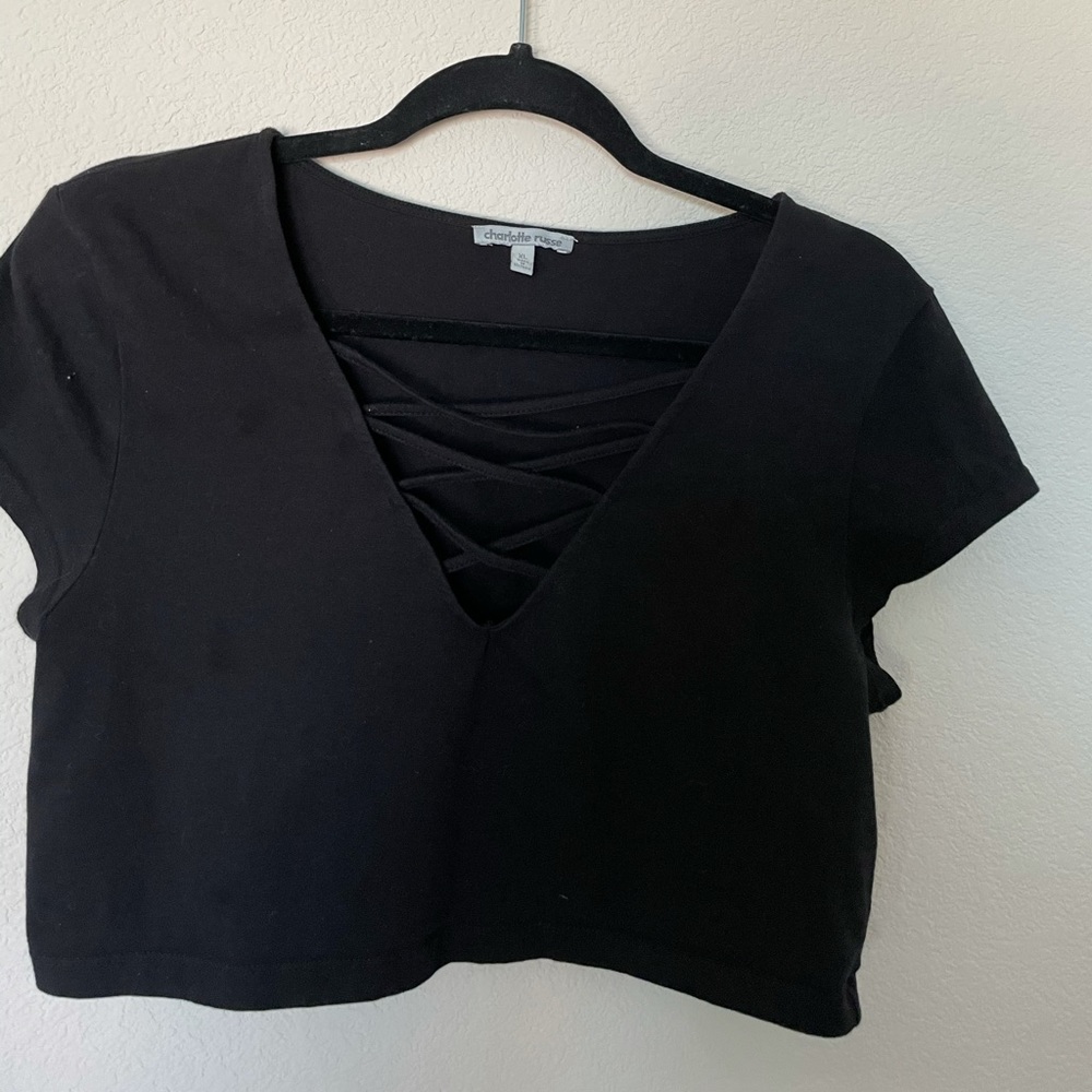 Black crop shirt